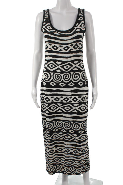 St. John Collection By Marie Gray Womens Maxi Dress Black Aztec Knit Size 6