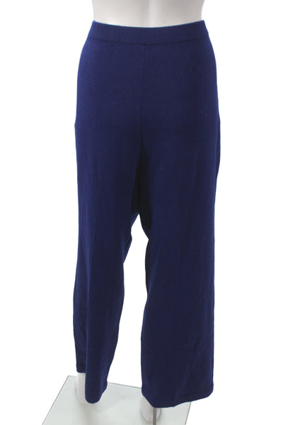 St. John Collection By Marie Gray Women Dress Pants Dark Blue Cotton Size 12