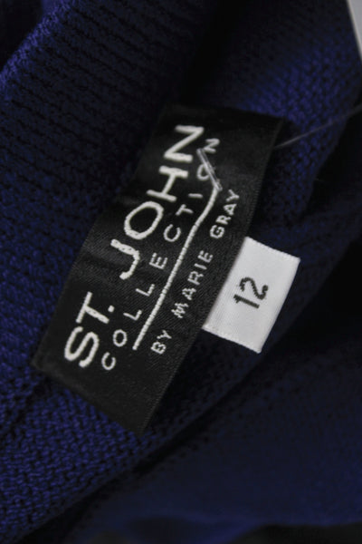 St. John Collection By Marie Gray Women Dress Pants Dark Blue Cotton Size 12