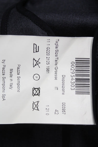 Piazza Sempione Women Gray Wool Button Basic Jacket Long Sleeve Size 42