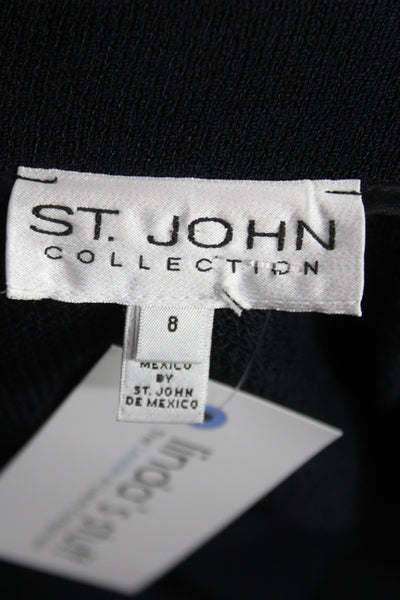 St. John Collection Unisex Black Full Zip Cardigan 75% Wool 25% Rayon Size 6