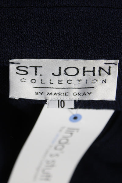 St. John Collection By Marie Gray Womens Dark Blue Blazer Size 10