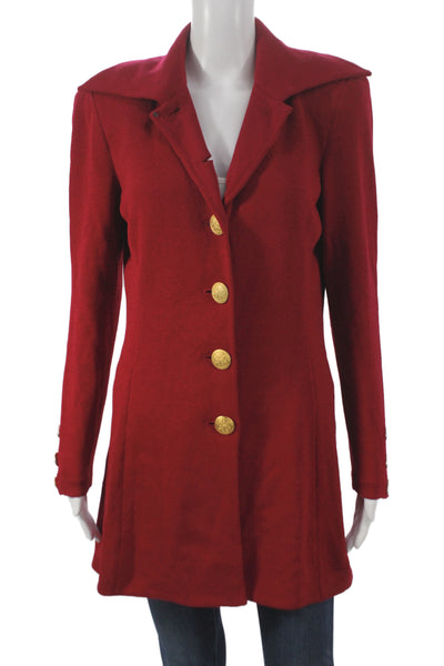 St. John Collection By Marie Gray Womens Red Wool Blend Jacket Size 10