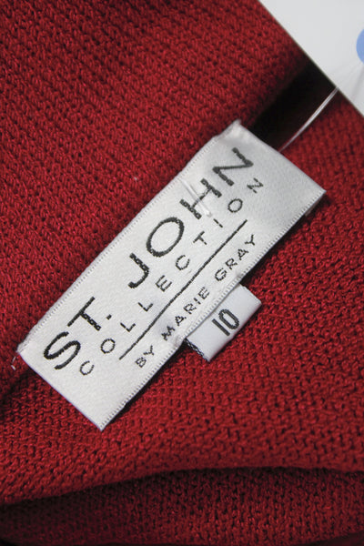 St. John Collection By Marie Gray Womens Red Wool Blend Jacket Size 10