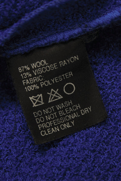St. John Collection By Marie Gray Womens Blue Collared Button Coat Wool Size 10