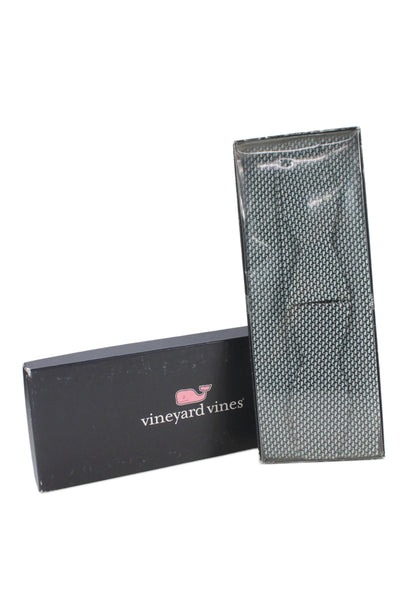 Vineyard Vines Mens Silk Whale Print Cummerbund and Bow Tie Set Black Blue