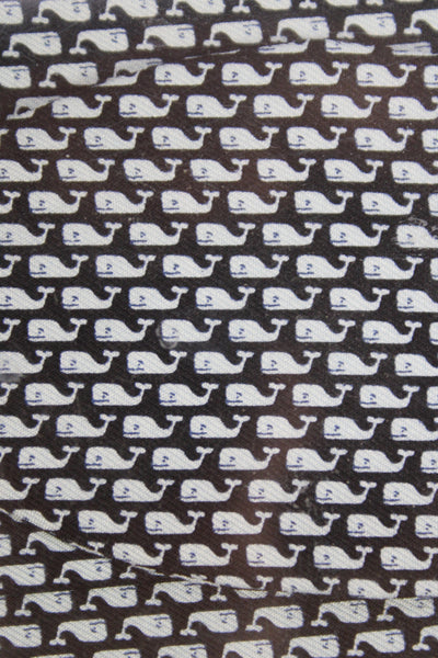Vineyard Vines Mens Silk Whale Print Cummerbund and Bow Tie Set Black Blue