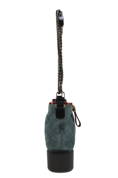 Chanel Womens Chain Strap Quilted Medium Gabrielle Hobo Shoulder Handbag Blue