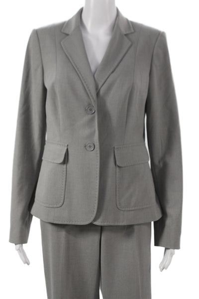 Calvin Klein Womens Two Button Long Sleeve Blazer Pants Suit Set Gray Size 8
