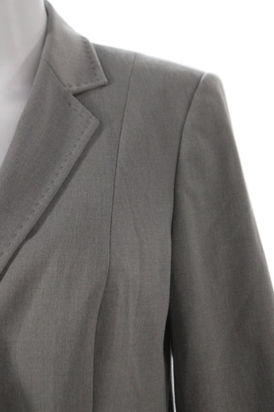 Calvin Klein Womens Two Button Long Sleeve Blazer Pants Suit Set Gray Size 8
