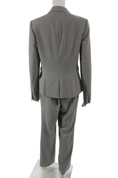 Calvin Klein Womens Two Button Long Sleeve Blazer Pants Suit Set Gray Size 8