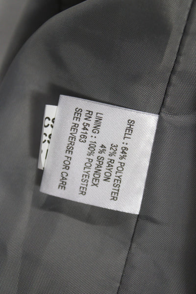 Calvin Klein Womens Two Button Long Sleeve Blazer Pants Suit Set Gray Size 8