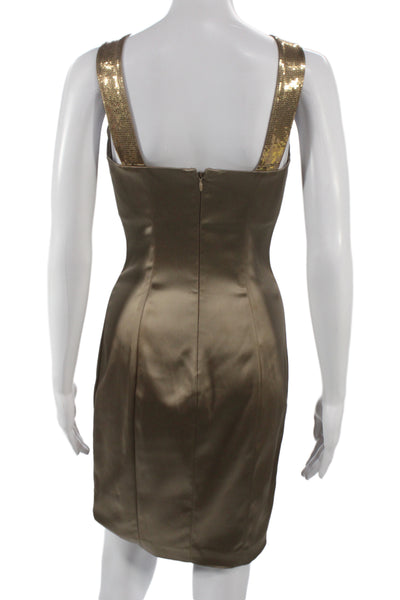 Calvin Klein Women Sheath Dress Brown Round Neck Above Knee Size 0