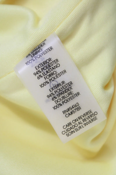 Calvin Klein Womens Sheath Dress Yellow Knee Length Half Sleeve Size 4
