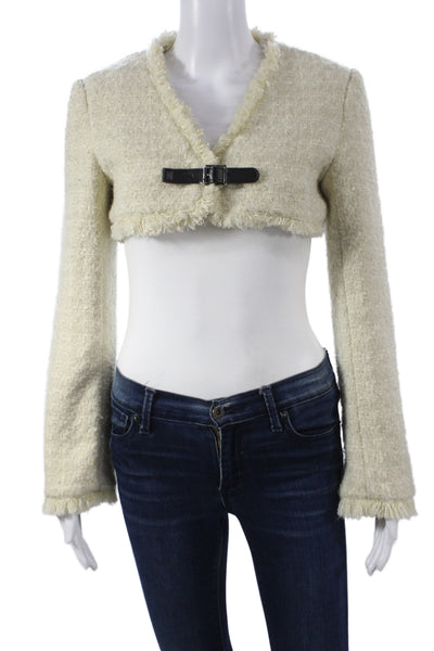 Moussy Women Basic Jacket Ivory Buckle Long Sleeve Polyester Size XS