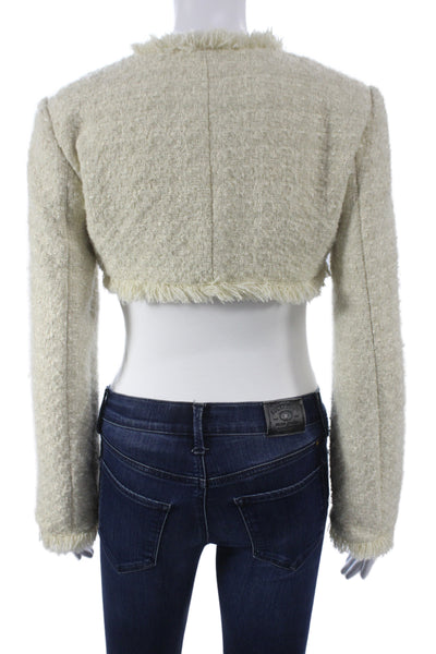 Moussy Women Basic Jacket Ivory Buckle Long Sleeve Polyester Size XS