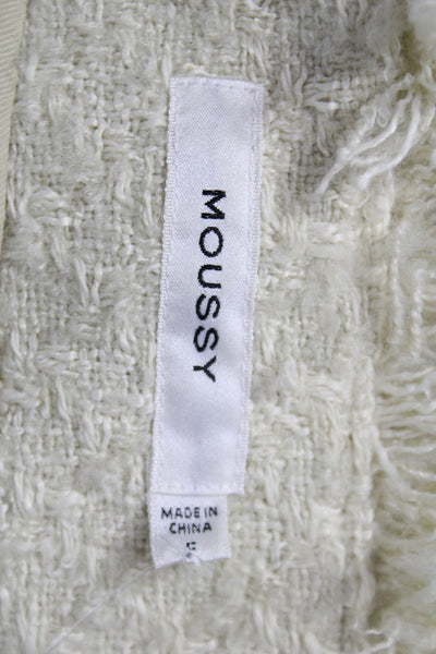 Moussy Women Basic Jacket Ivory Buckle Long Sleeve Polyester Size XS