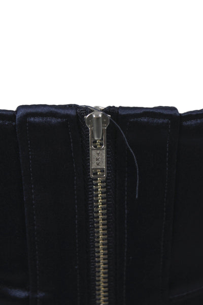 Fleur du Mal Women Jumpsuit Dark Blue Silk V-Neck Sleeveless Size 4