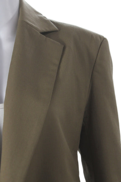 Yuzefi Unisex Brown Collared 2 Piece Army Suit Drawstring Wool Blend Size XS
