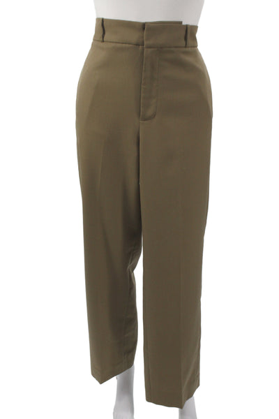 Yuzefi Unisex Brown Collared 2 Piece Army Suit Drawstring Wool Blend Size XS