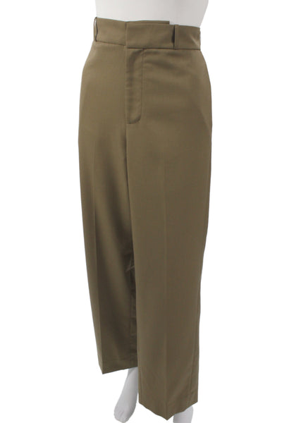 Yuzefi Unisex Brown Collared 2 Piece Army Suit Drawstring Wool Blend Size XS