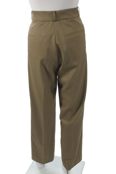 Yuzefi Unisex Brown Collared 2 Piece Army Suit Drawstring Wool Blend Size XS