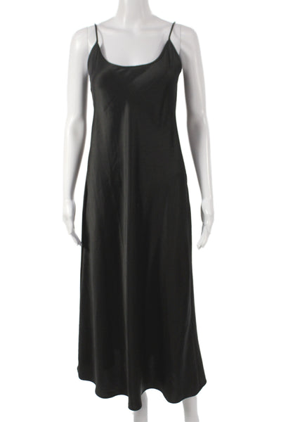 Zara Women Black Sleeveless Scoop Neck Long Dress Size S