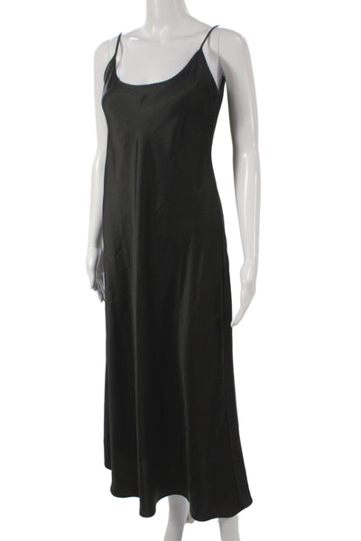 Zara Women Black Sleeveless Scoop Neck Long Dress Size S