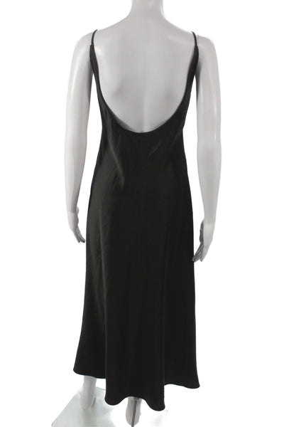 Zara Women Black Sleeveless Scoop Neck Long Dress Size S