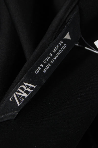 Zara Women Black Sleeveless Scoop Neck Long Dress Size S
