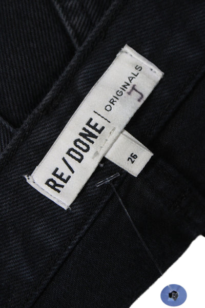 Re/Done Unisex Black Straight Jeans 100% Cotton Mid Rise Size 26
