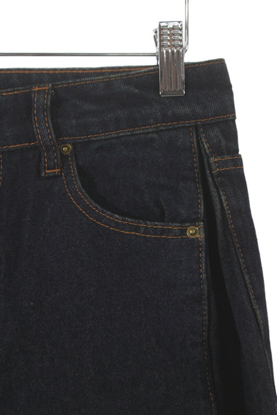 Lioness Unisex Wide-Leg Dark Blue Jeans Mid Rise 96% Cotton Size XS