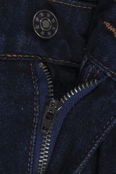 Lioness Unisex Wide-Leg Dark Blue Jeans Mid Rise 96% Cotton Size XS