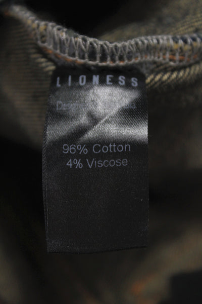 Lioness Unisex Wide-Leg Dark Blue Jeans Mid Rise 96% Cotton Size XS