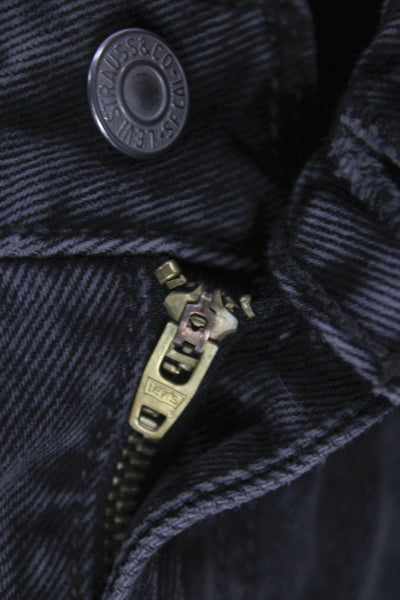 Levis Unisex Wide Leg Jeans Dark Gray Mid Rise Button Fly Size 25