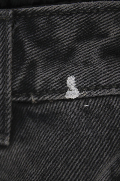 Levis Unisex Wide Leg Jeans Dark Gray Mid Rise Button Fly Size 25