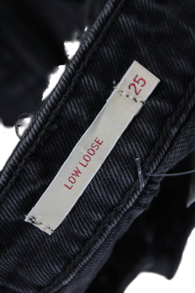 Levis Unisex Wide Leg Jeans Dark Gray Mid Rise Button Fly Size 25