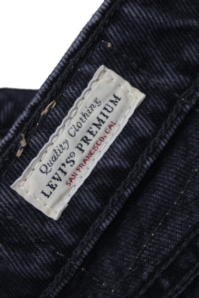 Levis Unisex Wide Leg Jeans Dark Gray Mid Rise Button Fly Size 25