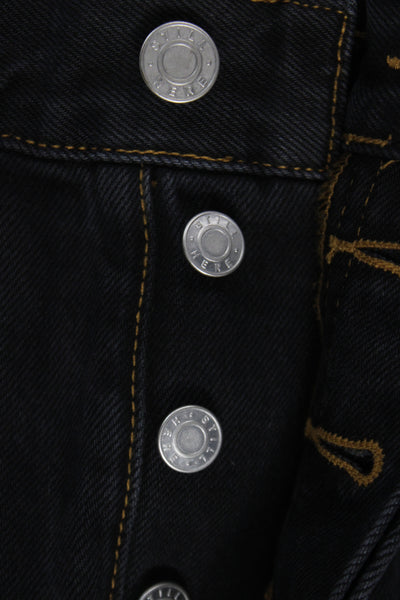 Still Here Womens Black Straight High Rise Button Jeans Size 25