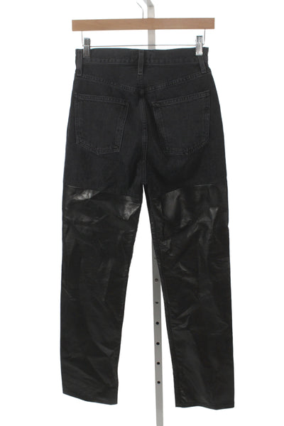 Agolde Unisex Black Straight Jeans Mid Rise Button Fly Size 24