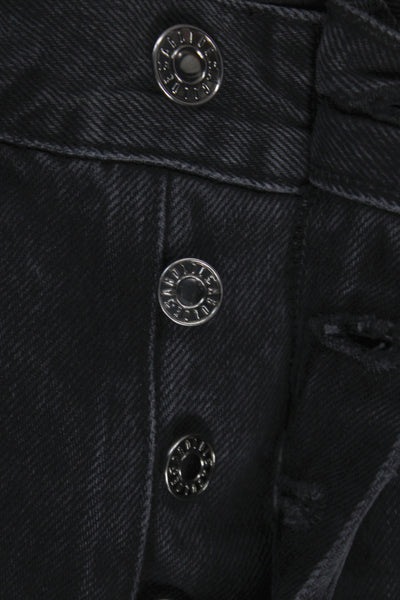 Agolde Unisex Black Straight Jeans Mid Rise Button Fly Size 24