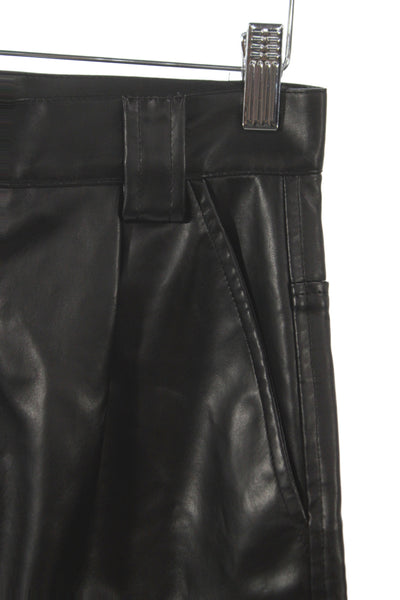 Kimberly Taylor Women Faux Leather Cargo Pants Black Zip Size XS