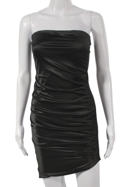 Ser.O.Ya Womens Bodycon Mini Dress Black Sleeveless Zip 95% Polyester Size S