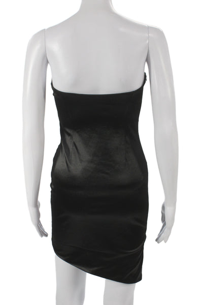 Ser.O.Ya Womens Bodycon Mini Dress Black Sleeveless Zip 95% Polyester Size S