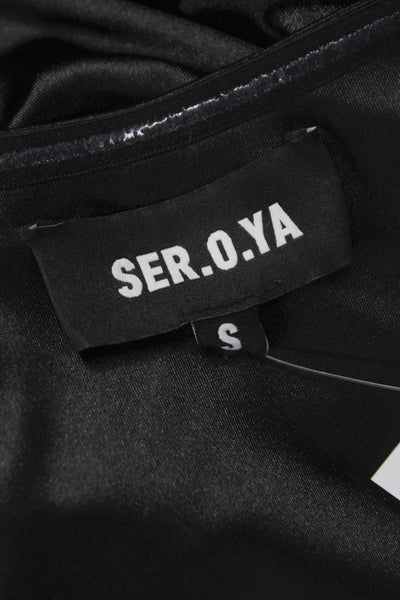 Ser.O.Ya Womens Bodycon Mini Dress Black Sleeveless Zip 95% Polyester Size S