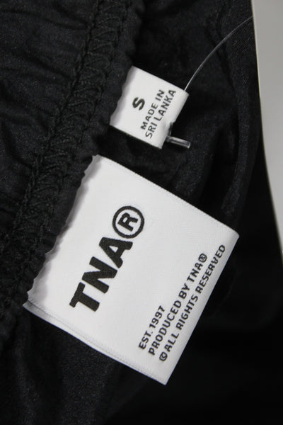 TNA Unisex Windbreaker Jogger Pants Black Nylon 90s Size S