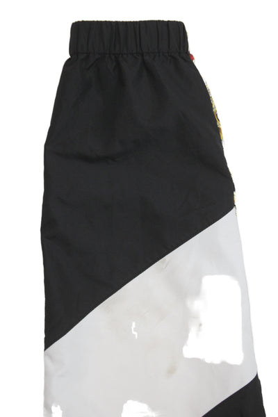 Versace Mens Jogger Black Polyester Graphic Print Drawstring Designer Size 44