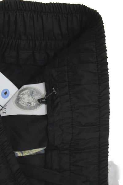 Versace Mens Jogger Black Polyester Graphic Print Drawstring Designer Size 44