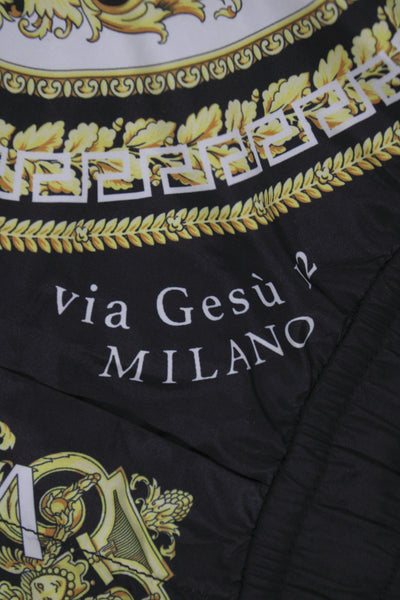 Versace Mens Jogger Black Polyester Graphic Print Drawstring Designer Size 44