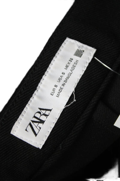 Zara Womens Dress Pants Black Button Classic Size S